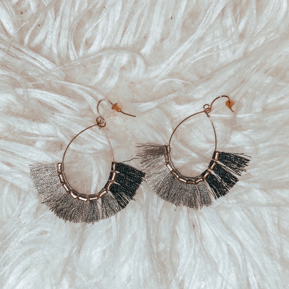 Tassel hoop earrings